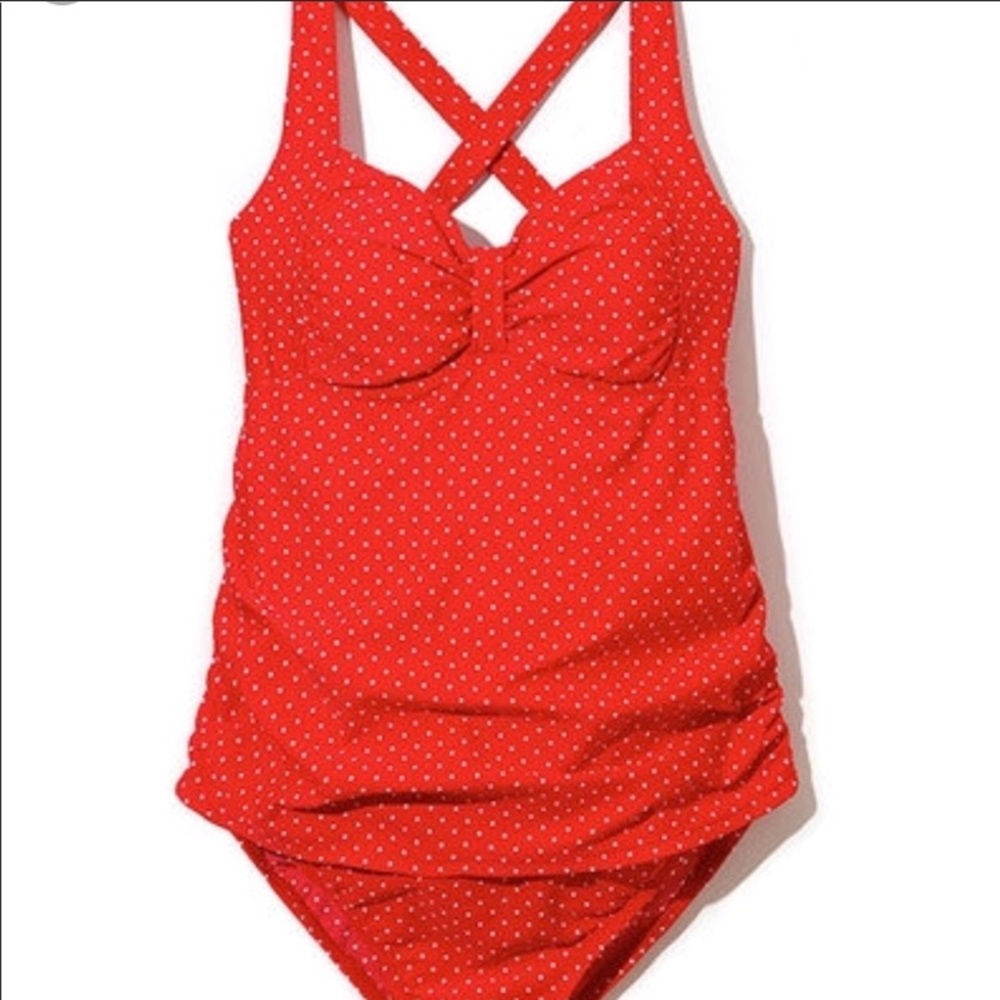 NWT!!! Red retro polka dot one piece swimsuit.